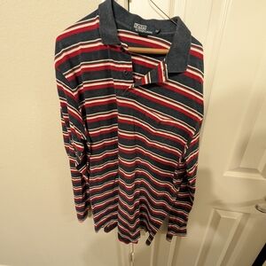 Striped Long Sleeve Polo Shirt